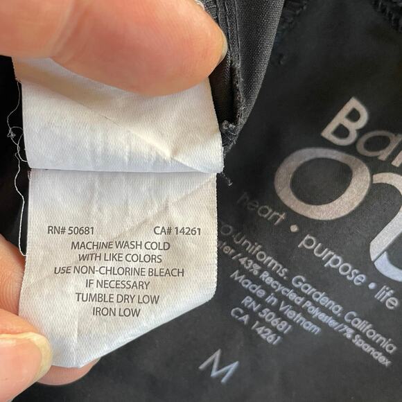 Barco One Mens Cargo Track Pants Snap Hem Scrubs Size Medium Black - Picture 11 of 12